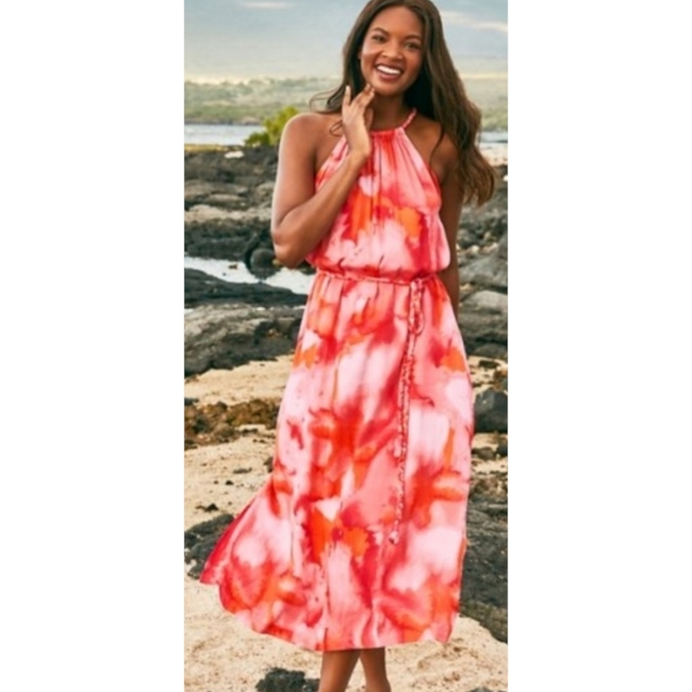 Tommy Bahama Women's Dress XL Vivid Views Halter Midi